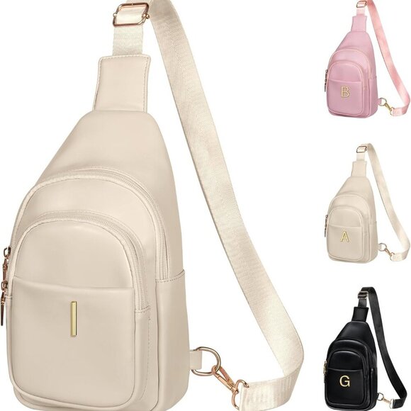 Gifts for Teen Girls Women Initial Crossbody Sling Bag Travel Purse for Girls